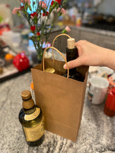 Load image into Gallery viewer, Kraft 2 Bottles Liquor Bag with Handles - 250/Bundle 6 4/3&quot; x 3 1/2&quot; x 12 1/2&quot;
