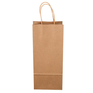 Kraft 1 Bottle Liquor Bag with Handles -250/Bundle  5 1/2" x 3 1/4" x 13